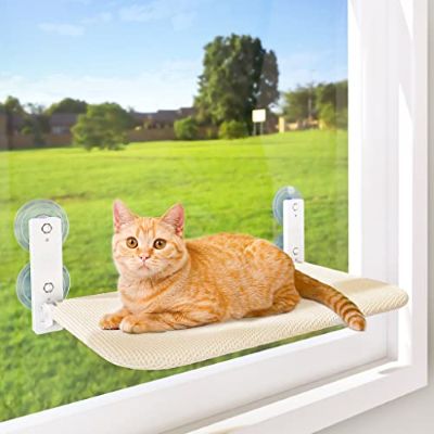 Hamac pour chat fenĂȘtre Maille Beige