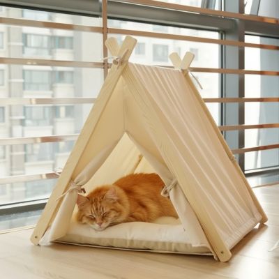 Niche chat TIPICAT™ Spacieuse Douillette Minimaliste Couleur Neutre Agencement Facile avec Décor