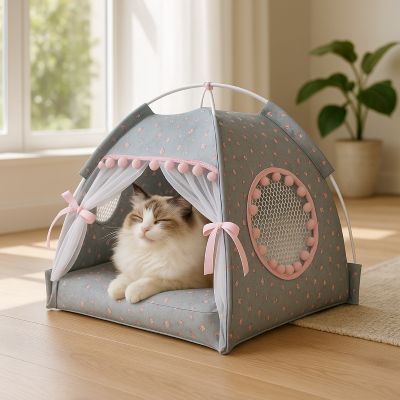 Niche pour chat Tente Coquette Aide Calmer Anxiété Procure Sentiment Sécurité