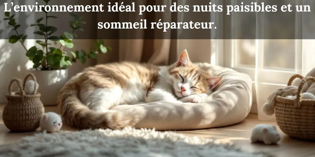 Chat dormant paisiblement dans un environnement apaisant et confortable