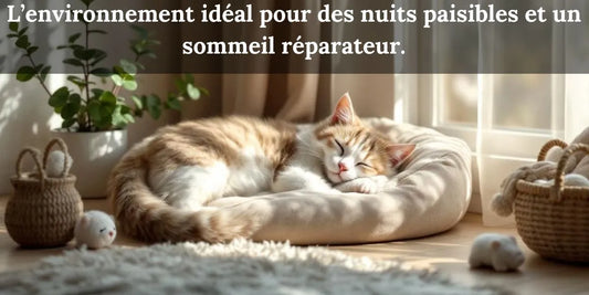 Chat dormant paisiblement dans un environnement apaisant et confortable