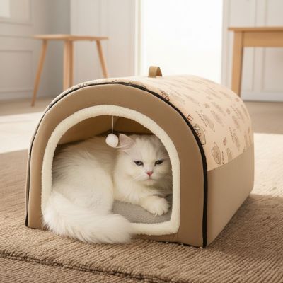 Cabane pour chat Douillette Cocon de Douceur Paisible Apaisant Anxiété Féline