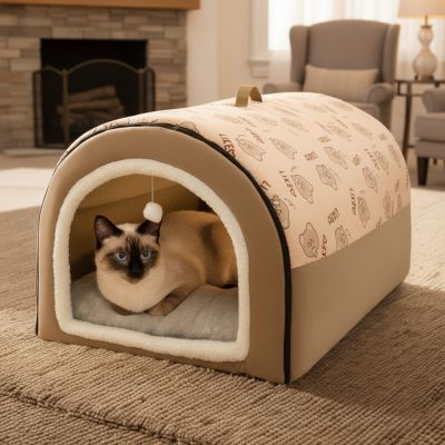 Cabane pour chat Douillette Détente Sieste Observation Sommeil en Toute Quiétude