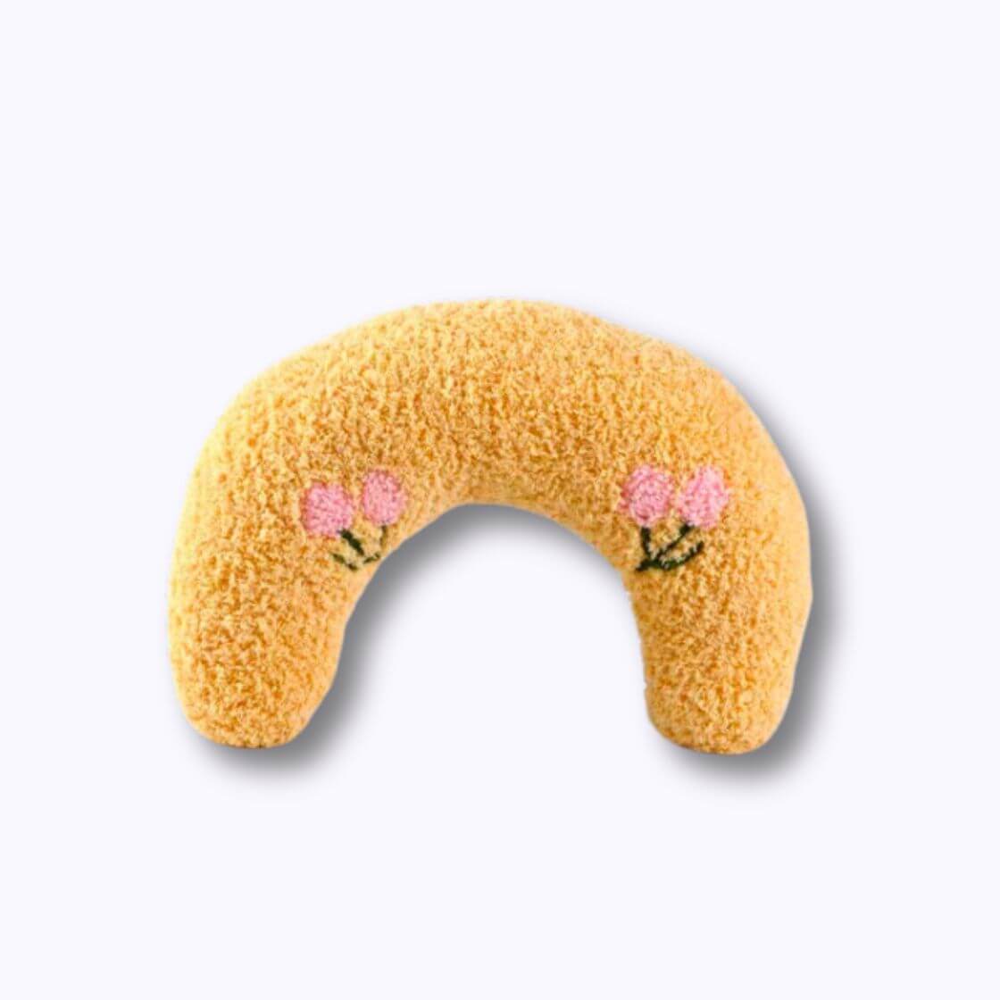 Coussin Chat En Croissant Cerise Jaune