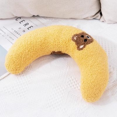 Coussin Chat En Croissant Ourson Jaune