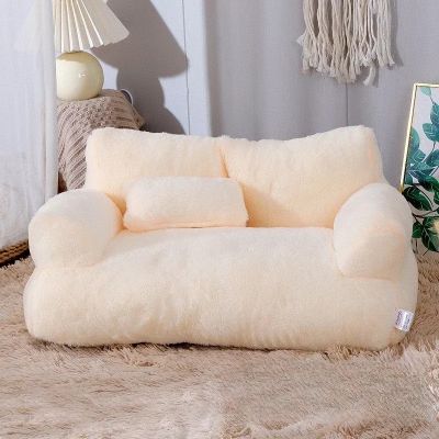 Coussin à Chat Cozy Canapé Blanc Crème