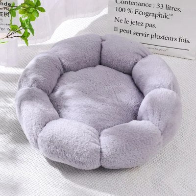 Coussin chat Douce Fleur Gris pâle