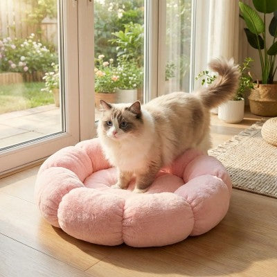 Coussin chat Douce Fleur Havre de Paix Douillet Moelleux Invitant Pétrissage Apaisant