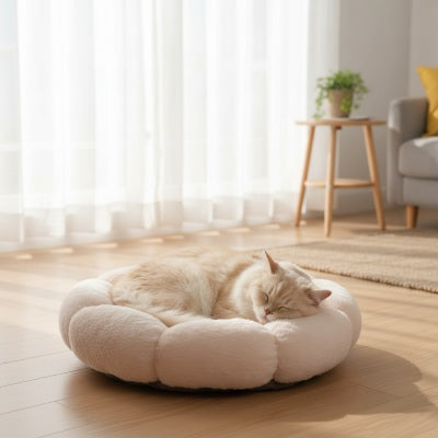 Coussin chat Douce Fleur Rembourrage Moelleux Créant Confort Ergonomique Apaisant