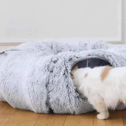 Coussin chat Tunnel Amusant Invitant au Repos et au Jeu