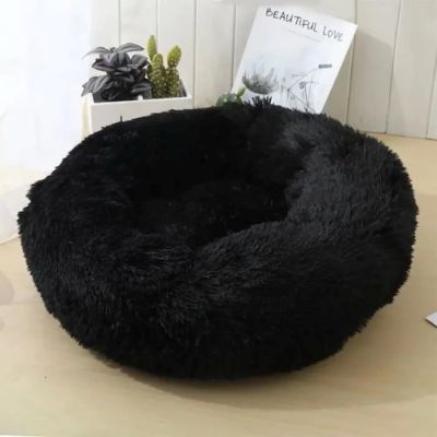 Coussin pour Chat Doux Beignet Noir