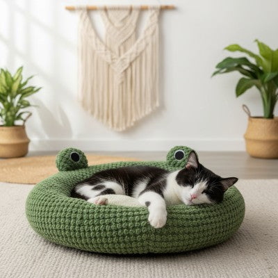Coussin pour chat Douillet FROGGYCAT™ Dormir Confortablement en Toute Saison