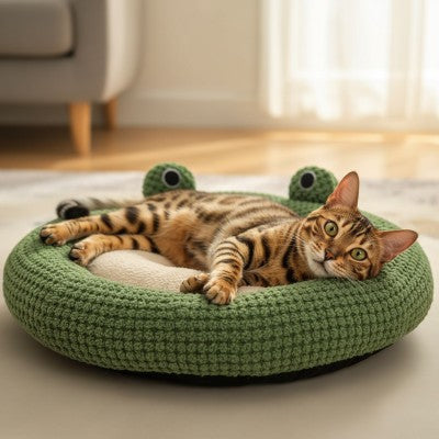 Coussin pour chat Douillet FROGGYCAT™ Rebord Rembourré Servant Support Ergonomique