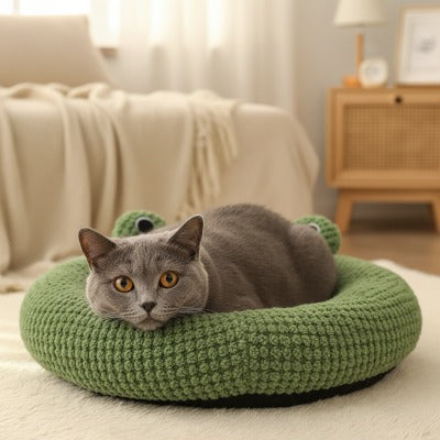 Coussin pour chat Douillet FROGGYCAT™ Refuge Personnel Apportant Bien-Être Sérénité