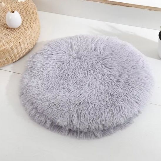 Coussin pour chat Tapis Pelucheux Gris Pâle