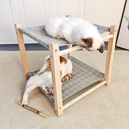 Hamac Chat 2 Étages Repos Confortable Jeu Plaisant