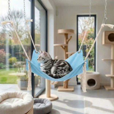 Hamac Chat ACCROCHEMOI™ Relaxation en Hauteur Observation Extérieur Besoins Instinctifs Comblés