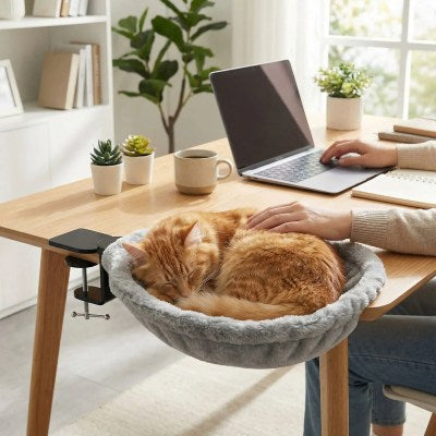 Hamac Chat BUREAUCAT™ le Bien-être à Porter de Main pour un Félin Serein