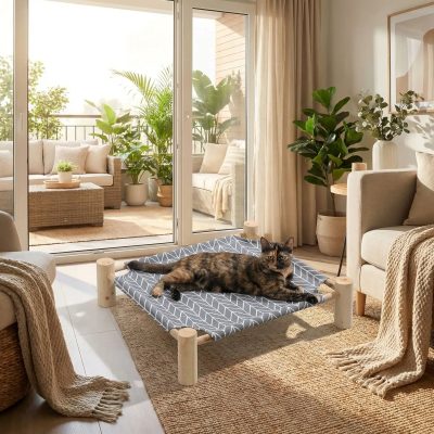 Hamac pour Chat BEDCAMP™ Dimensions Parfaite Permettant Étirement Complet pour Détente Absolue