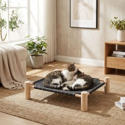 Hamac pour Chat BEDCAMP™ Spacieux Confortable Pouvant Accueillir 2 Chats Simultanément