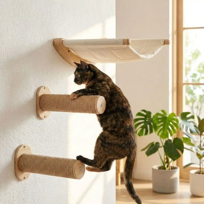 Hamac pour chat Confort Mural Créer Mini Parcours Garder Félin Actif Manchons Griffoir Narturel