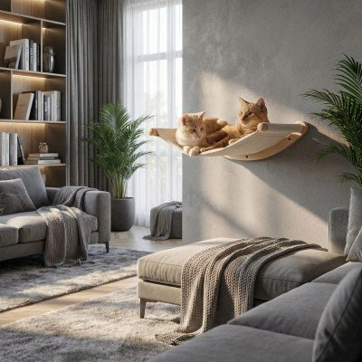 Hamac pour chat Confort Mural Élégant Épuré Minimaliste Agencement Parfait avec Tout Décor