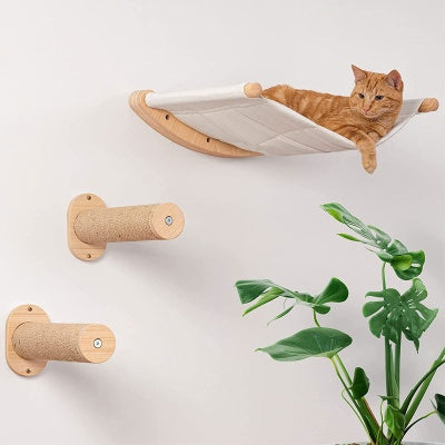 Hamac pour chat Confort Mural Hamac + 2 Manchons Escalade pour Mini Parcours