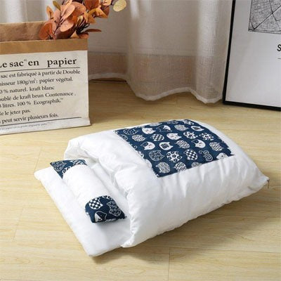 Lit pour chat Confort Douillet SLEEPINGCAT™ Motif Chat Bleu