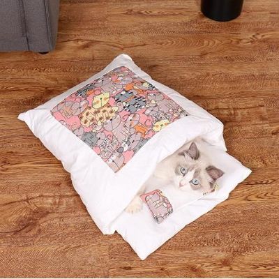 Lit pour chat Confort Douillet SLEEPINGCAT™ Motif Chat Rose