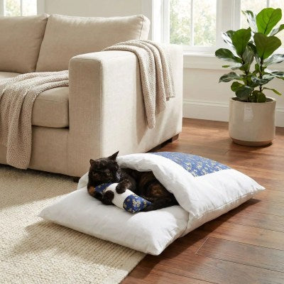 Lit pour chat Confort Douillet SLEEPINGCAT™ avec Petit Coussin Servant de Compagnon de Jeu
