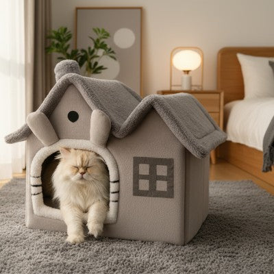 Maison chat Coquette Refuge Personnel Paisible Douillet Parfait pour des Nuits sans Soucis