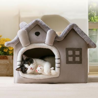 Maison chat Coquette Refuge Rassurant Sieste Relaxante Jouer Confortablement