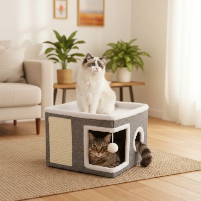 Maison chat Multi Conforts Suffisamment Spacieuse pour Combler Tous les Félins