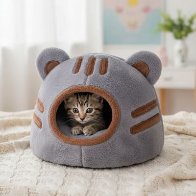 Niche Chat Ourson Douillet Cocon Idéal pour Chaton et Adulte Été comme Hiver