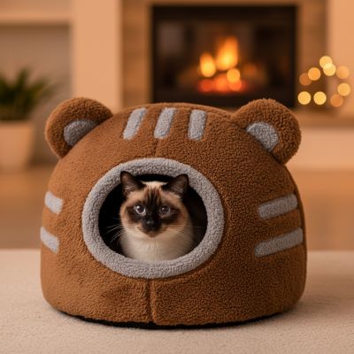Niche Chat Ourson Douillet Poste Observation Chaleureux Sécurisant