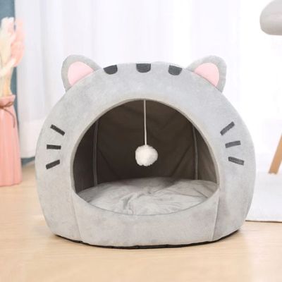 Niche chat CATHEAD™ Refuge Sécurisant Jouet Intégré Coussin Moelleux Sommeil Paisible