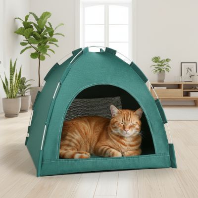 Niche pour Chat Camping Douillet Dormir Paisiblement Sereinement Sans Tracas