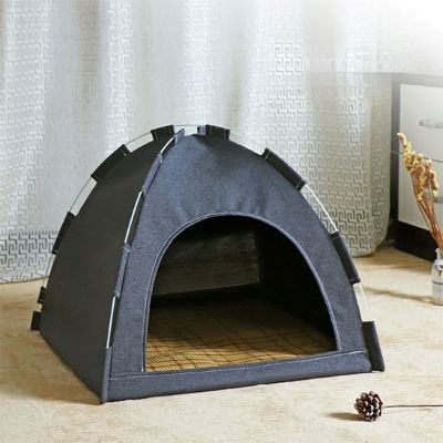 Niche pour Chat Camping Douillet Noire Classique