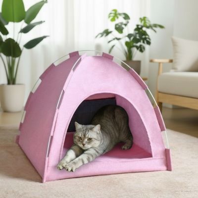 Niche pour Chat Camping Douillet Suffisamment Spacieuse pour Étirement sans Souci