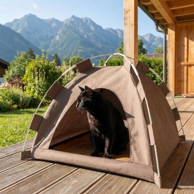 Niche pour chat Aventure Maison Compagnon Idéal pour Félins Voyageurs