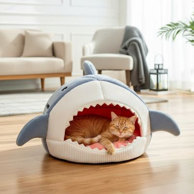 Panier chat Requin Design Ludique Cocon Douillet Sécurisant