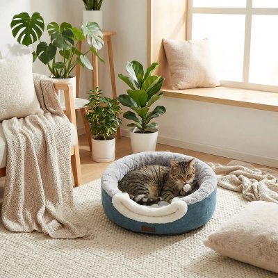 Panier chat Tambour Coquet couchage douillet toute saison pour un toilettage tout en confort