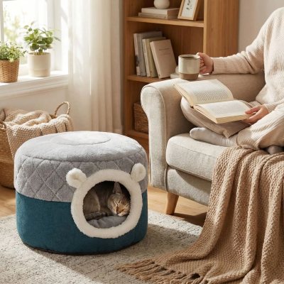 Panier chat Tambour Coquet refuge sécurisant pour une détente paisible tout en confort