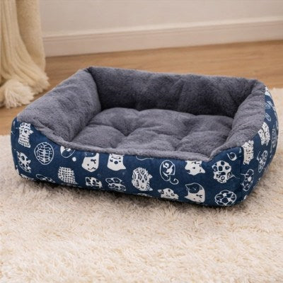 Panier pour chat TOUDOUX™ Bleu Foncé au design de tête de chat