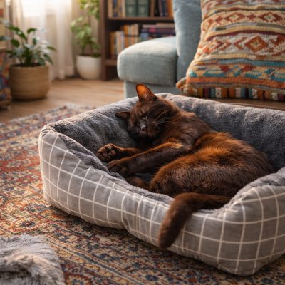 Panier pour chat TOUDOUX™ cocon chaleureux et relaxant pour des moments de repos en toute sérénité