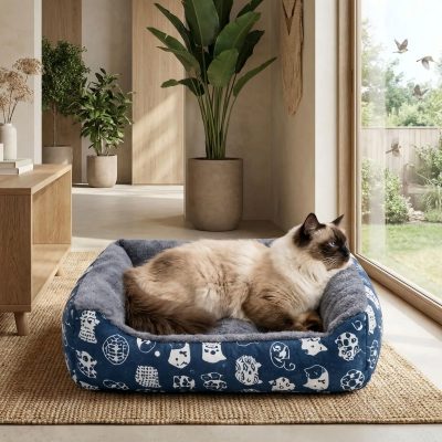 Panier pour chat TOUDOUX™ un couchage moelleux soutenant naturellement ses positions 